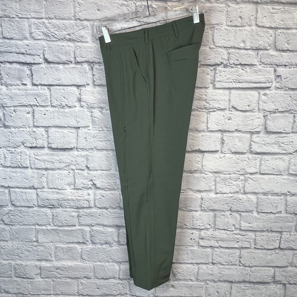 Athleta Palisades Ankle Pants Women Army Green Nylon Tapered Leg Size 6 (30X26) - Picture 4 of 13